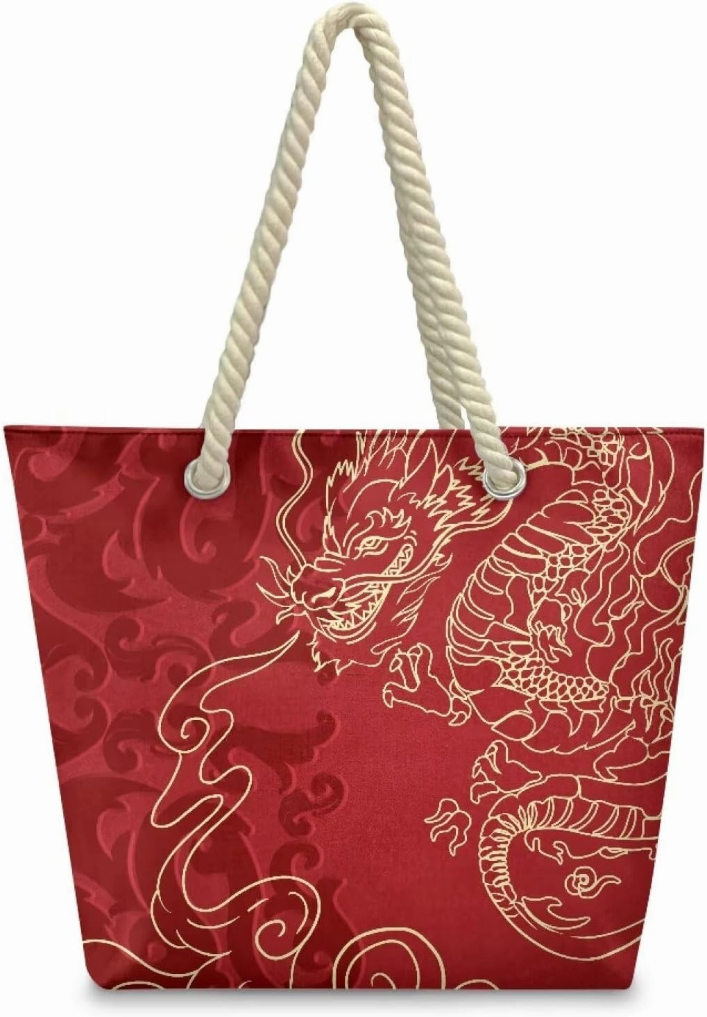 Rope Handbag for Women Large Beach Bags Lightweight Shopping Bag Large Capacity Polyester Tote for Daily Work