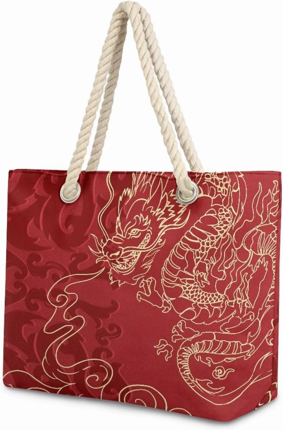 Rope Handbag for Women Large Beach Bags Lightweight Shopping Bag Large Capacity Polyester Tote for Daily Work