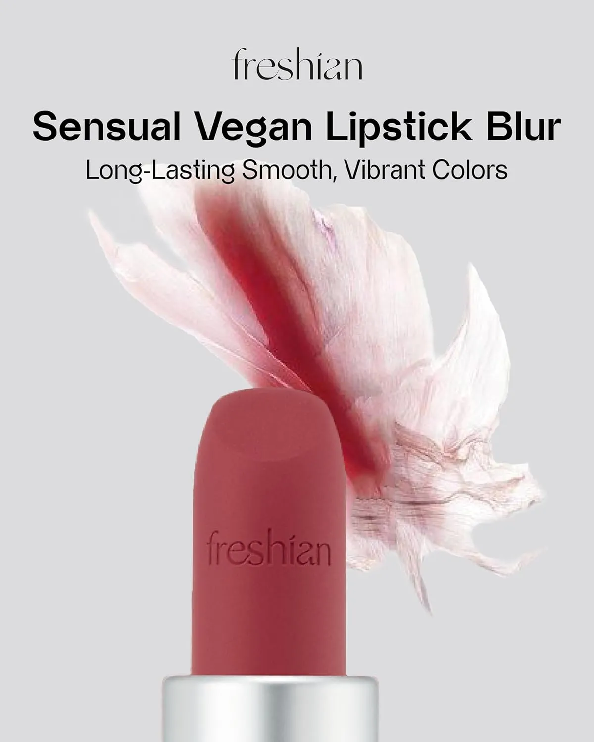 Sensual Vegan Lipstick Blur (10 Embrace, 0.12oz) - Long-Lasting Formula, Lightweight Matte Lipstick, Korean Makeup. Shea Cocoa Butter, Vegan.