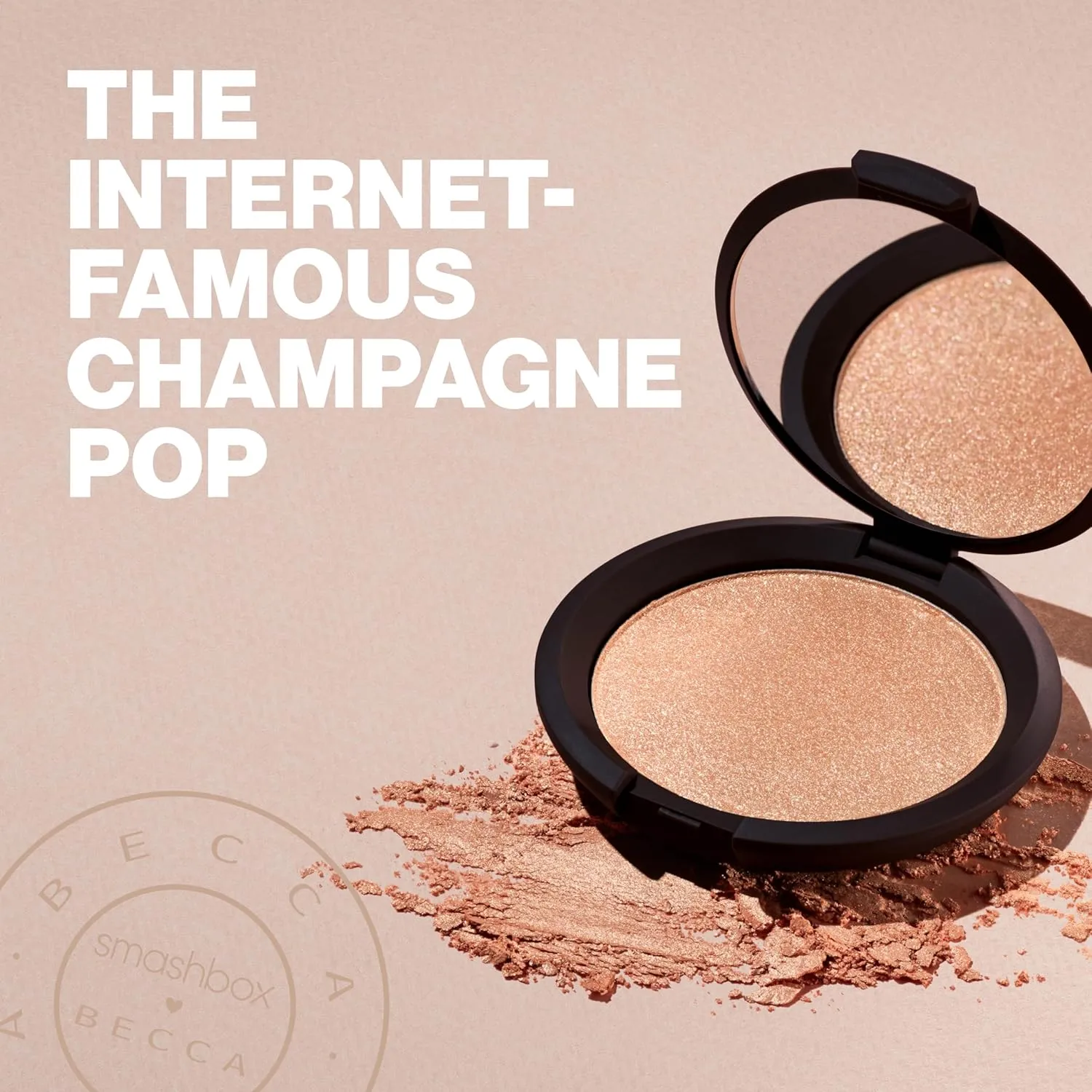 Smashbox X BECCA Shimmering Skin Perfector Pressed Highlighter | Luminous Glow   Buildable, 0.25 Ounce