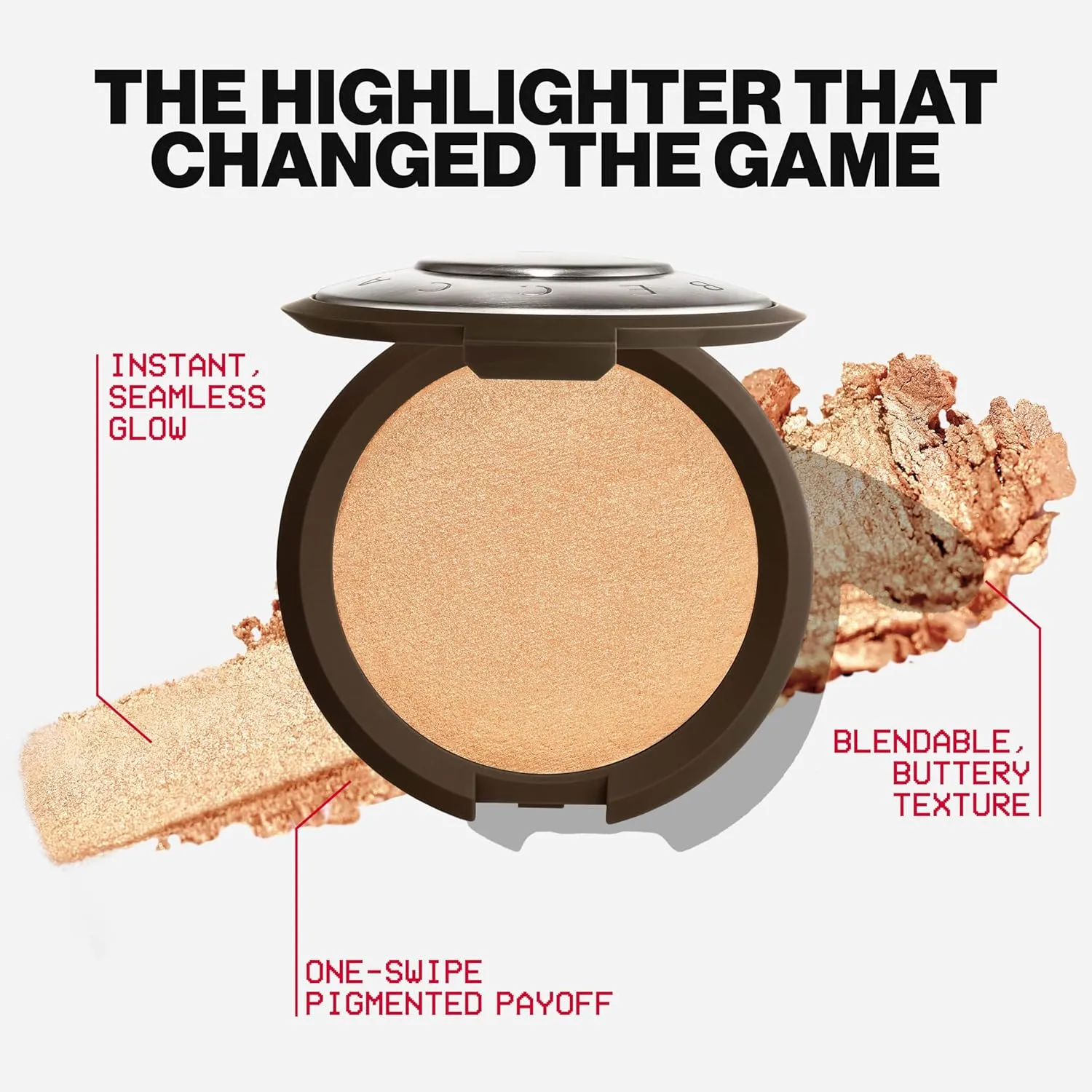 Smashbox X BECCA Shimmering Skin Perfector Pressed Highlighter | Luminous Glow   Buildable, 0.25 Ounce