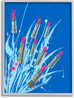 Stupell Industries Vivid Glam Lipstick Arrangement Framed Wall Art, Design by Lil' Rue