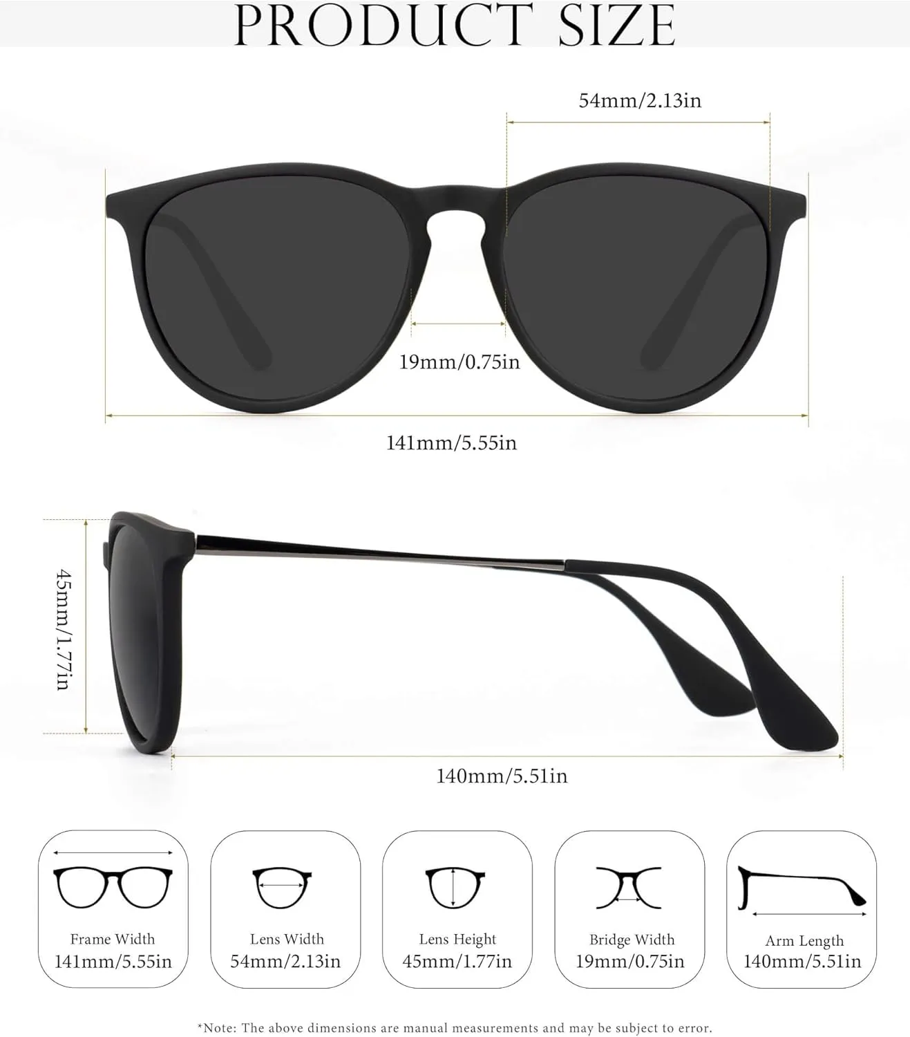 Sunglasses Womens Polarized Sunglasses-Women: Retro Round Sun Glasses with UV400 Protecion Trendy 3 Pack