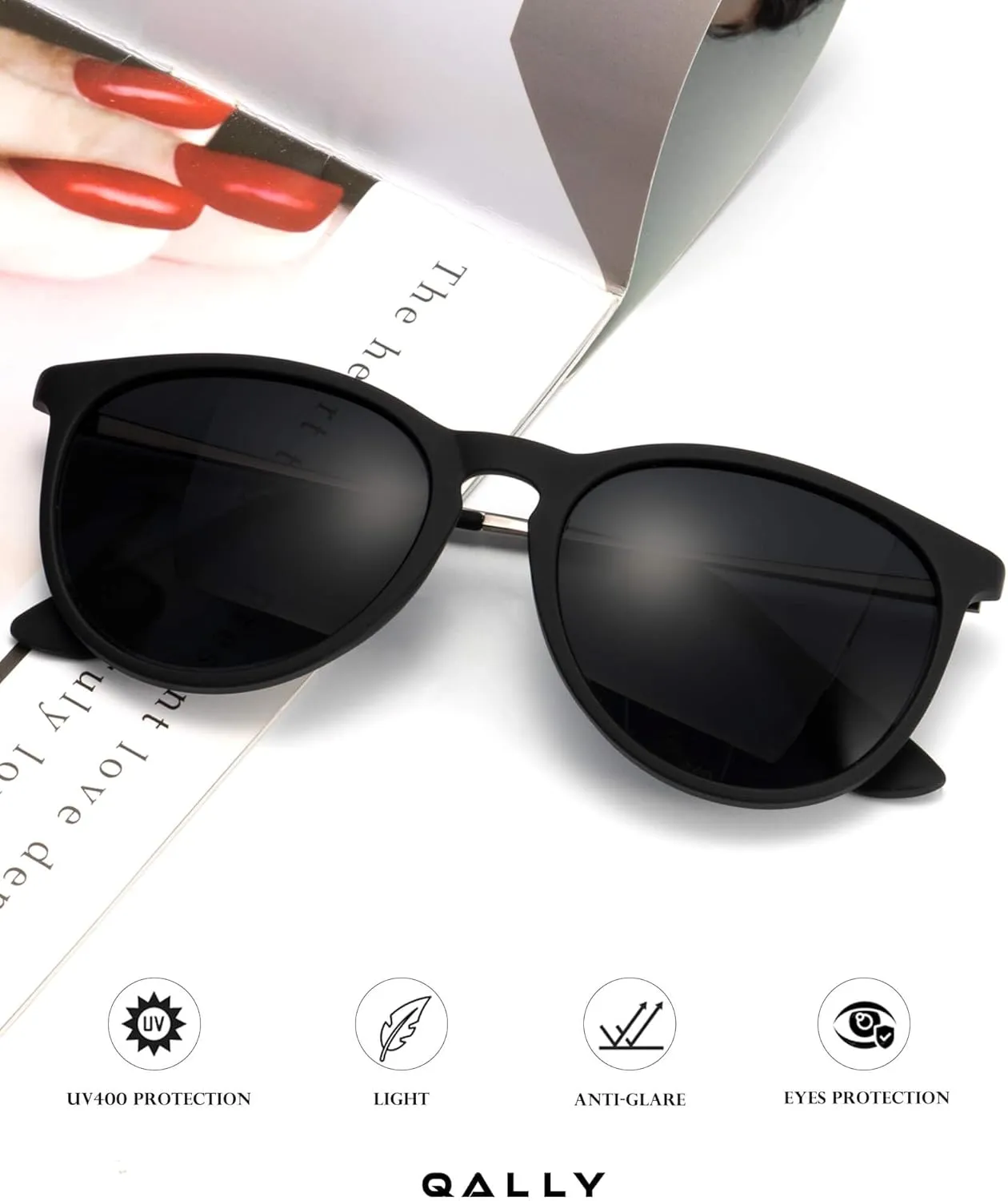 Sunglasses Womens Polarized Sunglasses-Women: Retro Round Sun Glasses with UV400 Protecion Trendy 3 Pack