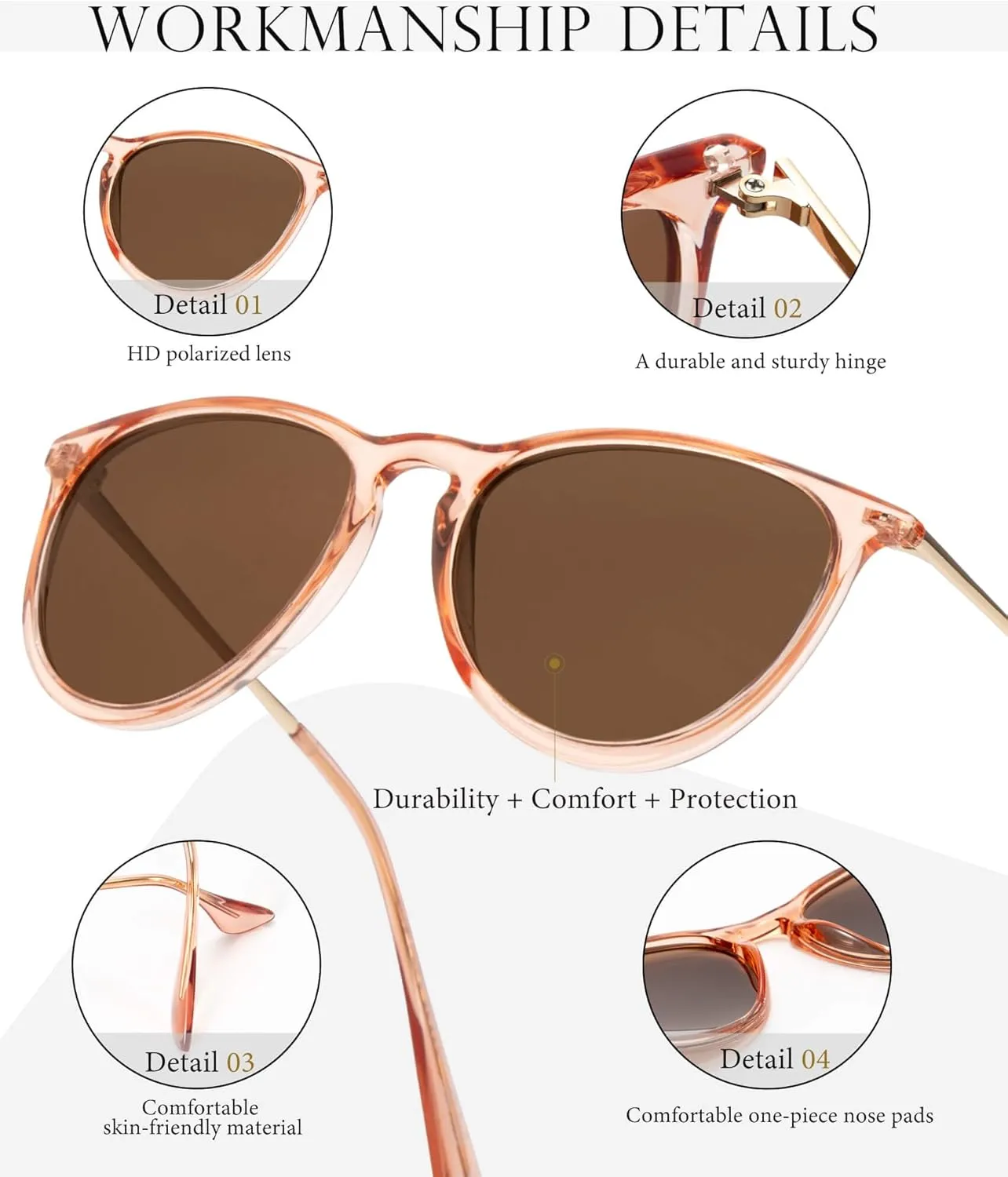 Sunglasses Womens Polarized Sunglasses-Women: Retro Round Sun Glasses with UV400 Protecion Trendy 3 Pack