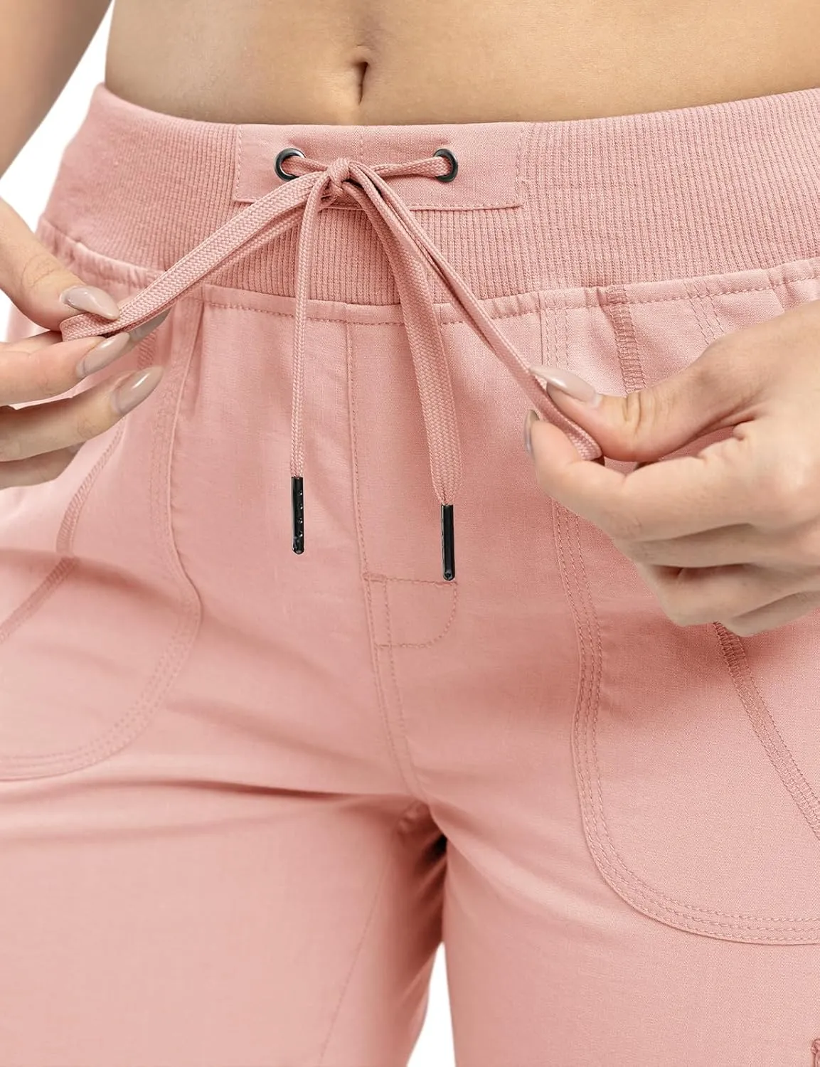 TBMPOY Womens Cargo Capris Lightweight Hiking Pants 6 Pockets Quick Dry Casual Outdoor Trip Loose Shorts Cropped Cotton