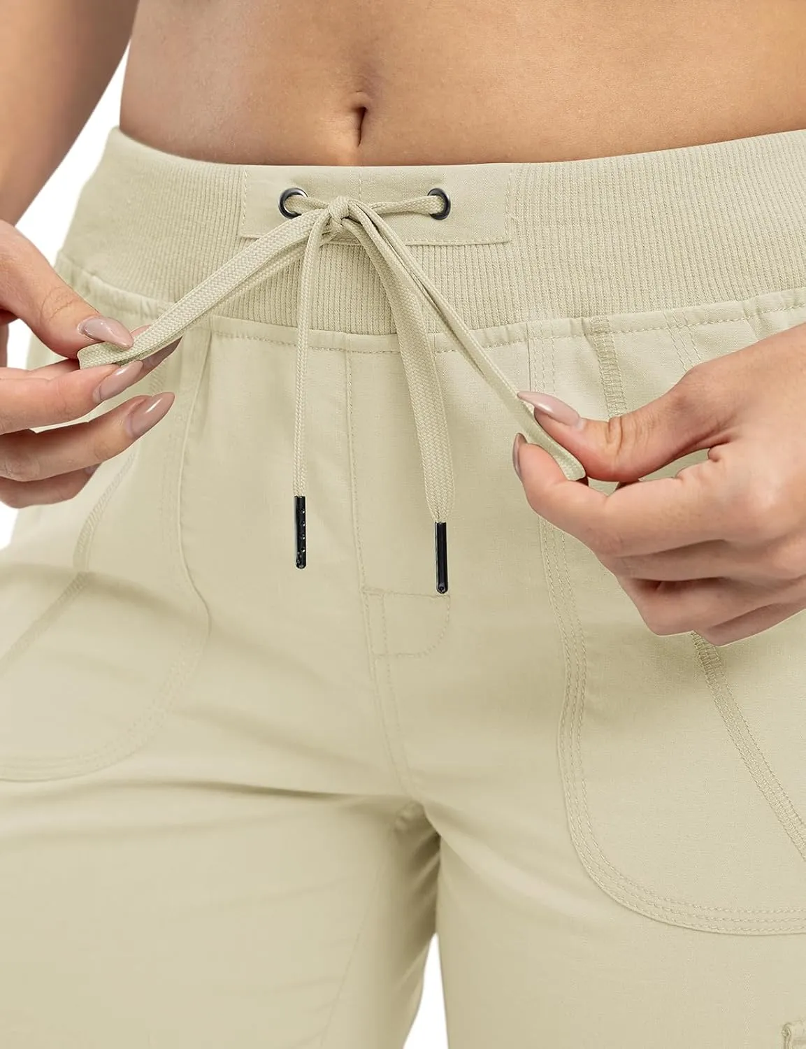 TBMPOY Womens Cargo Capris Lightweight Hiking Pants 6 Pockets Quick Dry Casual Outdoor Trip Loose Shorts Cropped Cotton