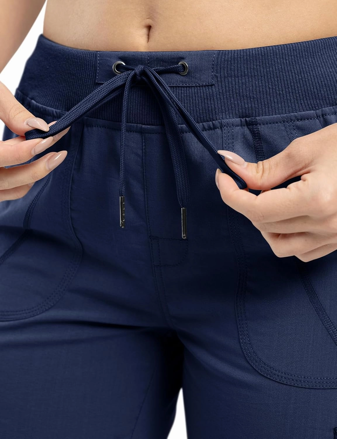 TBMPOY Womens Cargo Capris Lightweight Hiking Pants 6 Pockets Quick Dry Casual Outdoor Trip Loose Shorts Cropped Cotton