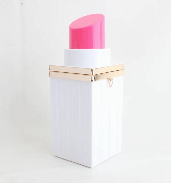 The "Lipstick" Bag in White/Pink | Ready to ship
