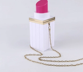 The "Lipstick" Bag in White/Pink | Ready to ship