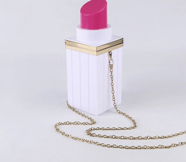 The "Lipstick" Bag in White/Pink | Ready to ship