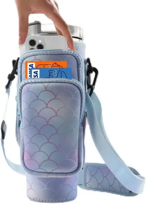 Water Bottle Carrier Bag With Phone Pocket for Stanley, Holder With Strap for 30/40 oz Accessories, Cup Accessories Total 3 Pockets