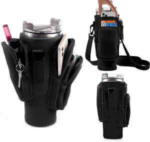 Water Bottle Carrier Bag With Phone Pocket for Stanley, Holder With Strap for 30/40 oz Accessories, Cup Accessories Total 3 Pockets