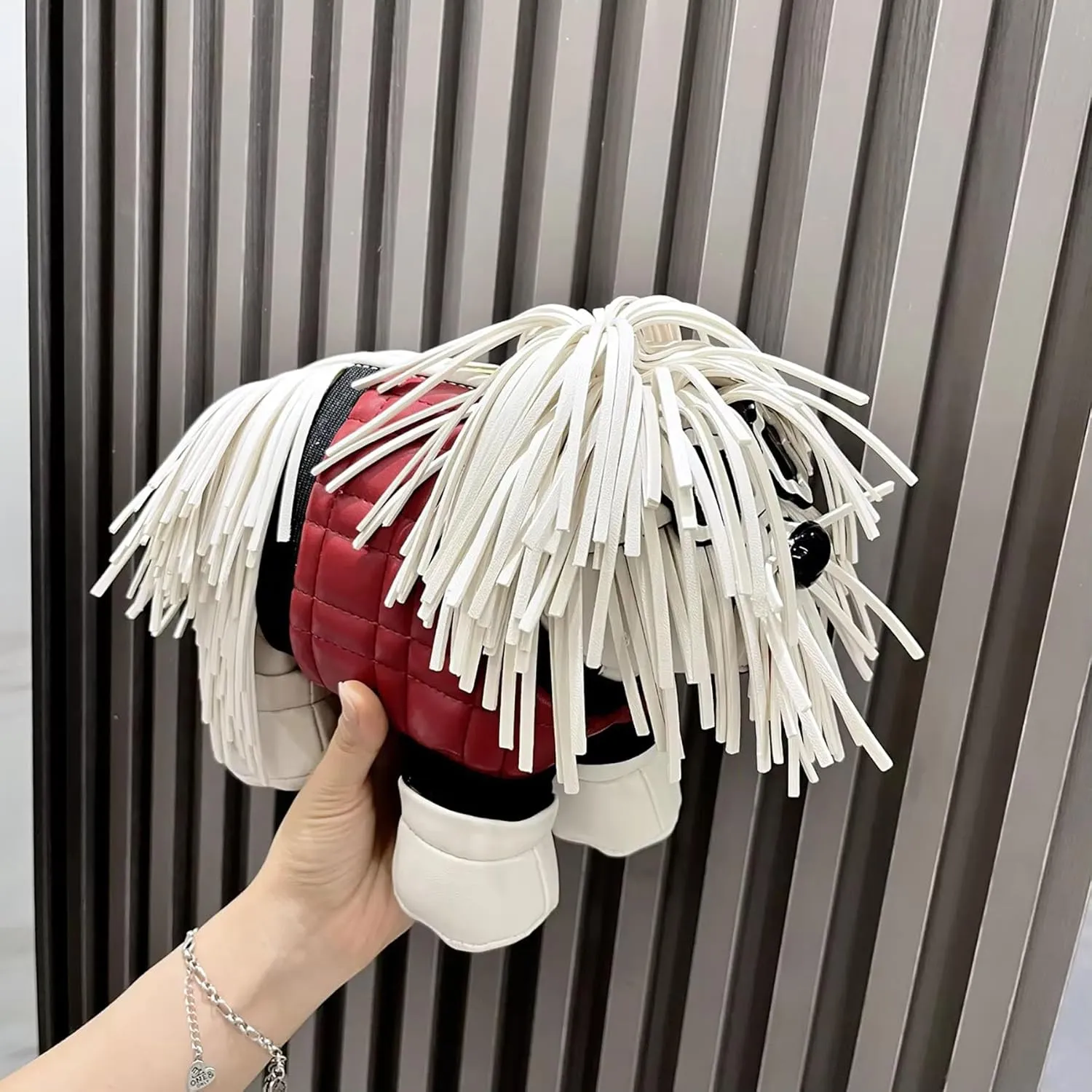 Women Dog Shaped Purse Crossbody Shoulder Bag Handbag Cartoon Novelty Unique PU Leather Luxury Evening Tassel Y2KPurse