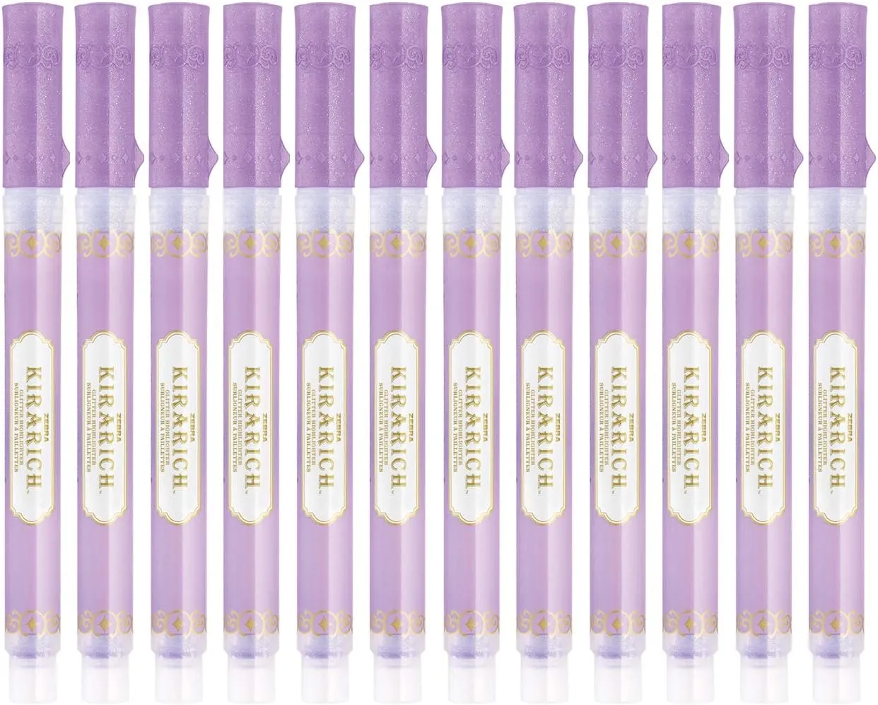Zebra Pen Kirarich Glitter Highlighter, Chisel Point, Purple Ink, 12 Pack, Model Number: 71680